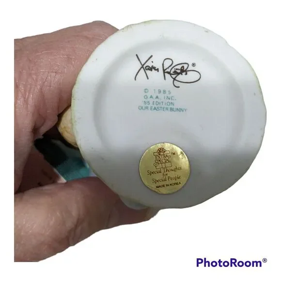 Xavier Roberts Our Easter Bunny Cabbage Patch Bunny Figurine 1985 Signed - Picture 7 of 9